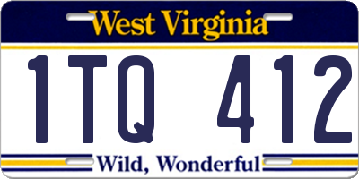 WV license plate 1TQ412