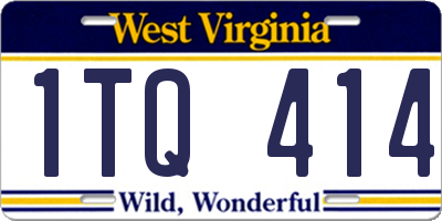 WV license plate 1TQ414