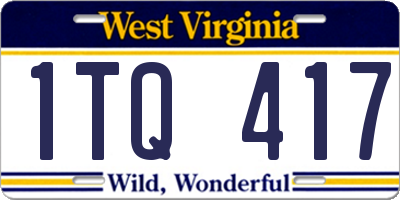 WV license plate 1TQ417