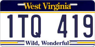 WV license plate 1TQ419