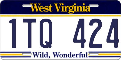 WV license plate 1TQ424