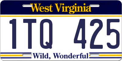 WV license plate 1TQ425