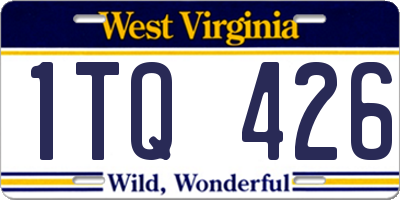 WV license plate 1TQ426