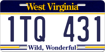 WV license plate 1TQ431