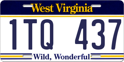 WV license plate 1TQ437