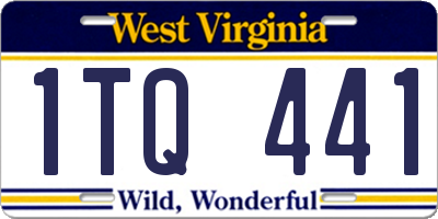 WV license plate 1TQ441