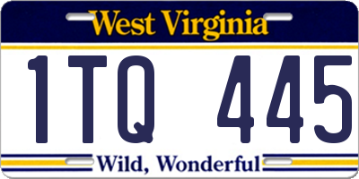 WV license plate 1TQ445