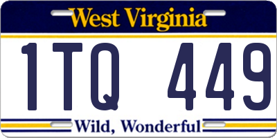 WV license plate 1TQ449