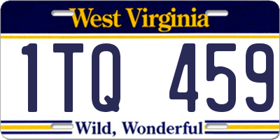 WV license plate 1TQ459