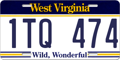WV license plate 1TQ474