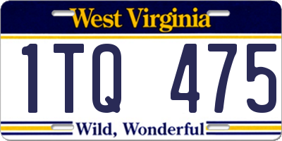 WV license plate 1TQ475