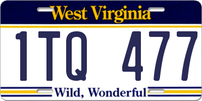 WV license plate 1TQ477