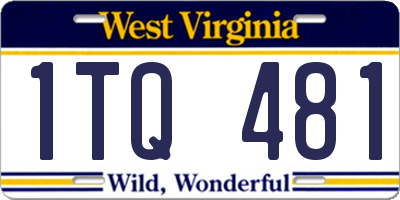 WV license plate 1TQ481