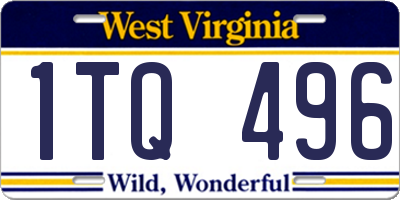 WV license plate 1TQ496