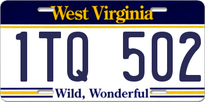 WV license plate 1TQ502