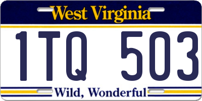 WV license plate 1TQ503