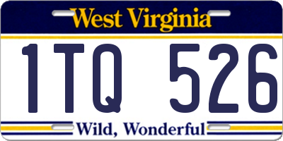 WV license plate 1TQ526