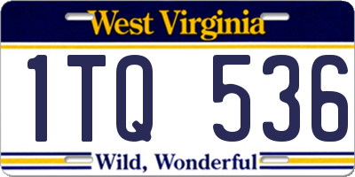 WV license plate 1TQ536