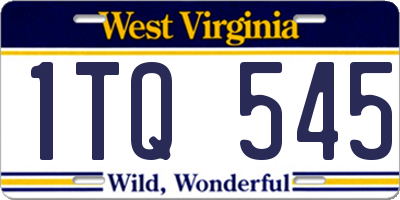 WV license plate 1TQ545