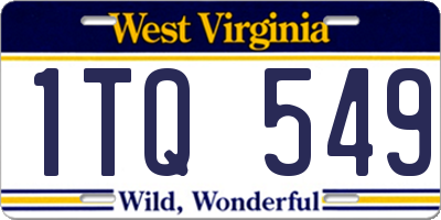 WV license plate 1TQ549