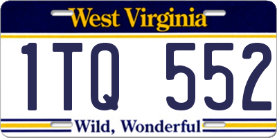 WV license plate 1TQ552