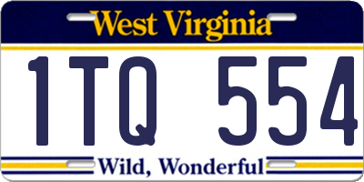 WV license plate 1TQ554