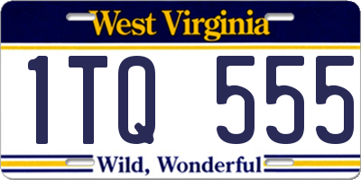 WV license plate 1TQ555