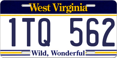 WV license plate 1TQ562