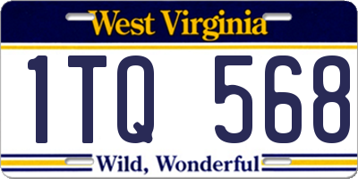 WV license plate 1TQ568