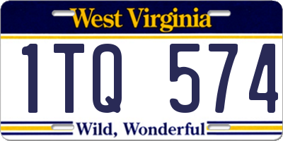 WV license plate 1TQ574