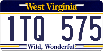 WV license plate 1TQ575