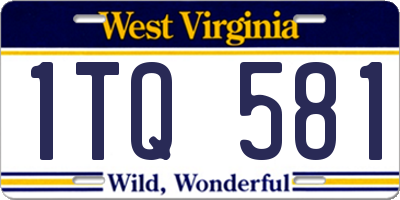 WV license plate 1TQ581