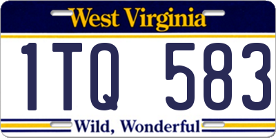 WV license plate 1TQ583