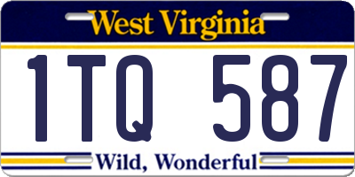WV license plate 1TQ587