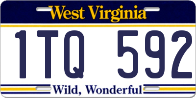 WV license plate 1TQ592