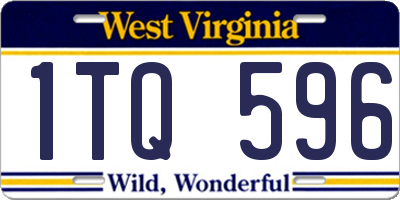 WV license plate 1TQ596