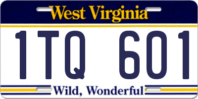 WV license plate 1TQ601