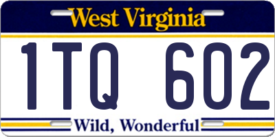 WV license plate 1TQ602