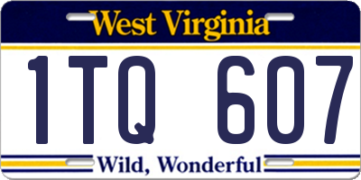 WV license plate 1TQ607