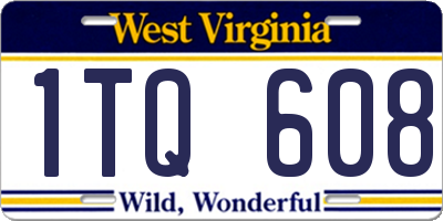 WV license plate 1TQ608