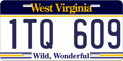 WV license plate 1TQ609