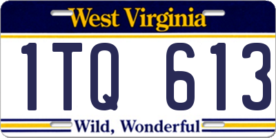 WV license plate 1TQ613