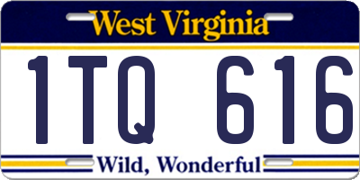 WV license plate 1TQ616