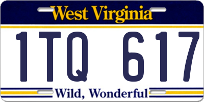 WV license plate 1TQ617