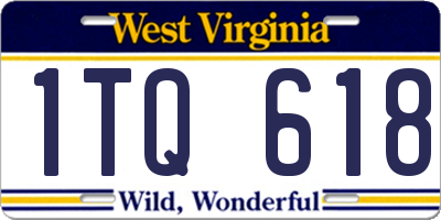 WV license plate 1TQ618