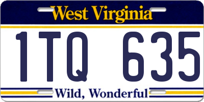 WV license plate 1TQ635