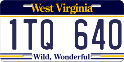 WV license plate 1TQ640