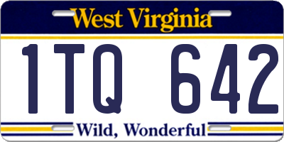 WV license plate 1TQ642