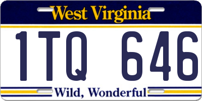 WV license plate 1TQ646