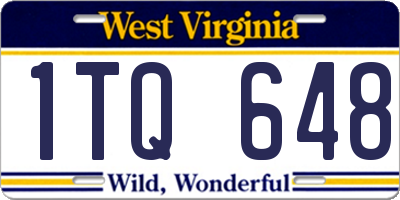 WV license plate 1TQ648
